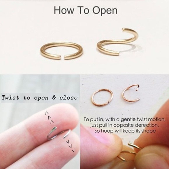 NWOT! 6 Sets of Simple Hoop Cartilage/Lip/Earrings - Picture 4 of 8